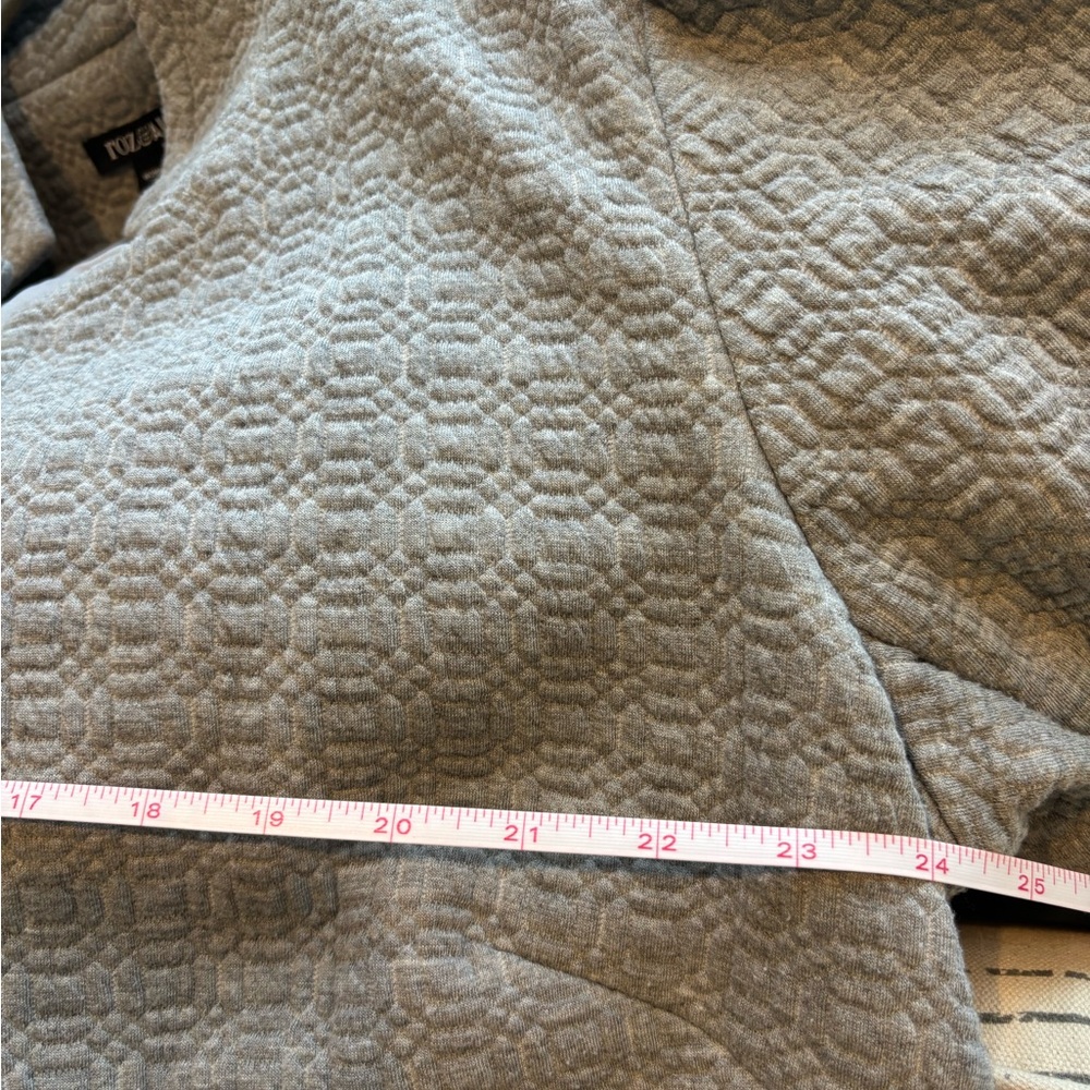 Grey Jacket - Roz & Ali - 3/4 Sleeve Ultra Soft Textured Fabric - Picture 9 of 15